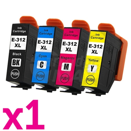 4 Pack Epson 312XL Generic High Yield Inkjet Cartridge Combo [1BK,1C,1M,1Y]