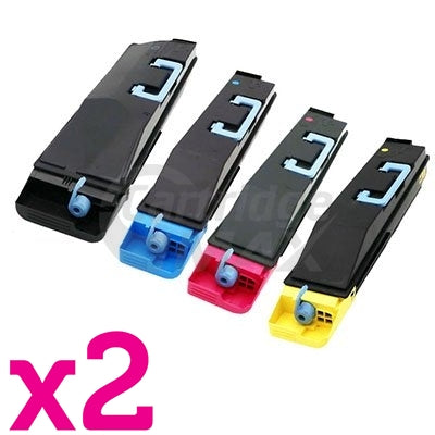 2 Sets of 4 Pack Compatible for TK-869 Toners suitable for Kyocera TASKalfa 250ci, 300ci [2BK,2C,2M,2Y]