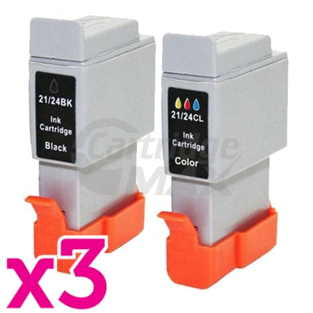 6 Pack Canon BCI-24BK BCI-24C Generic Value Pack [3BK,3C]