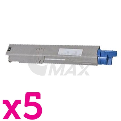 5 x OKI C3530MFP, C3520MFP Generic Black Toner Cartridge 2,500 pages (43459328)
