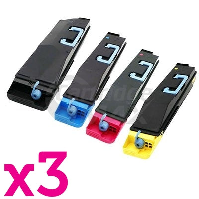 3 Sets of 4 Pack Compatible for TK-859 Toner Cartridges suitable for Kyocera TASKalfa 400ci, 500ci [3BK,3C,3M,3Y]