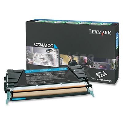 Lexmark (C734A1CG) Original C734 / C736 / X734 / X736 / X738 Cyan Toner Cartridge