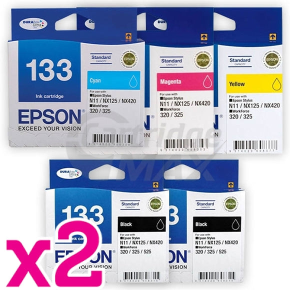 10 Pack Original Epson 133 T1331-1334 Ink Cartridge Set [4BK+2C+2M+2Y]
