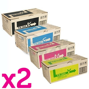 2 sets of 4 Pack Original Kyocera TK-564 Toner Cartridges FS-C5300DN, FS-C5350DN, P-6030CDN [2BK,2C,2M,2Y]