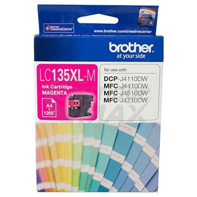 Original Brother LC-135XLM High Yield Magenta Ink Cartridge - 1,200 Pages