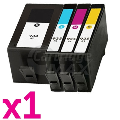 4 Pack HP 934XL + 935XL Generic High Yield Inkjet Cartridges C2P23AA - C2P26AA [1BK,1C,1M,1Y]