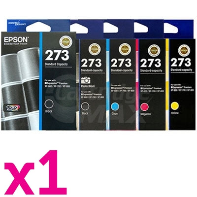 5-Pack Epson 273 Original Ink Combo [1BK,1PBK,1C,1M,1Y]