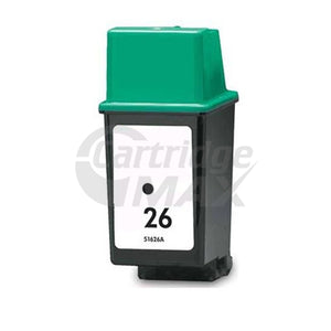 1 x HP 26 Generic Black Inkjet Cartridge 51626AA