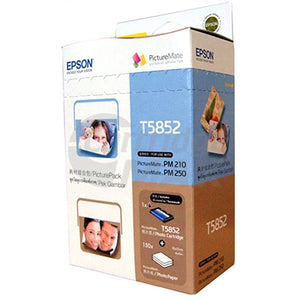 Epson Original T5852 PictureMate PicturePack (4-colour cartridge + 150 Sheets of Photo Paper) [C13T585290] [BK+C+M+Y+Photo Paper]