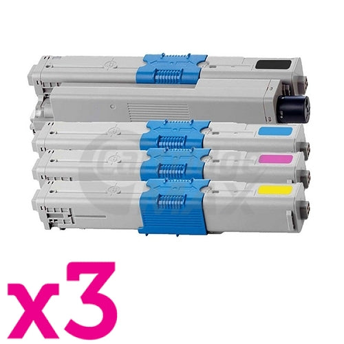 3 Sets of 4 Pack Generic OKI C332DN / MC363DN Toner Combo (46508720-46508717) [3BK,3C,3M,3Y]