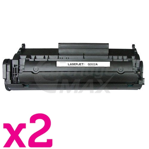 2 x HP Q2612A (12A) Generic Black Toner Cartridge - 2,000 Pages