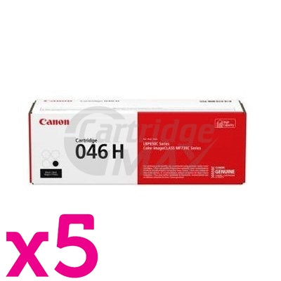 5 x Original Canon CART-046BKH Black High Yield Toner Cartridge