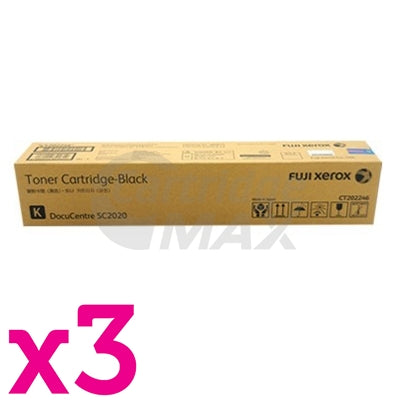 3 x Fuji Xerox DocuCentre SC2020 Original Black Toner Cartridge - 9,000 pages (CT202246)