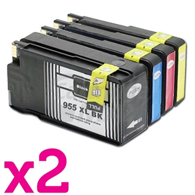 2 sets of 4 Pack HP 955XL Generic High Yield Inkjet Combo L0S63AA - L0S72AA [2BK,2C,2M,2Y]