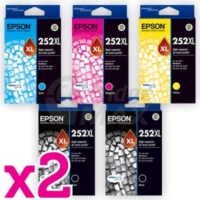 10 Pack Epson 252XL Original Ink Cartridge [C13T253192-C13T253492] [4BK,2C,2M,2Y]