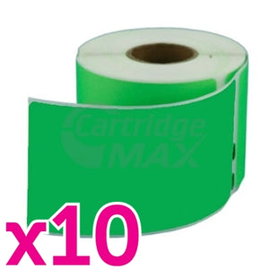 10 x Dymo SD99014 Generic Green Label Roll 54mm x 101mm -220 labels per roll