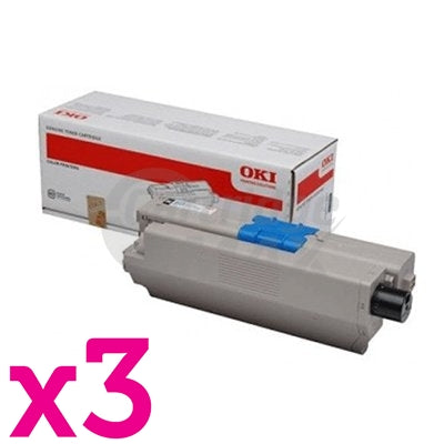 3 x Original OKI C301/ C321 Black Toner Cartridge (44973548)