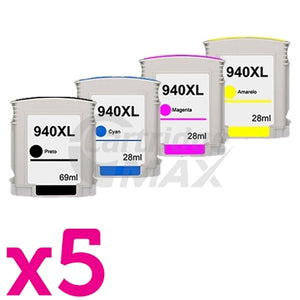 5 sets of 4 Pack HP 940XL Generic Inkjet Cartridges C4906AA - C4909AA [5BK,5C,5M,5Y]