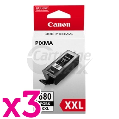 3 x Canon PGI-680XXLBK Extra High Yield Original Black Inkjet Cartridge