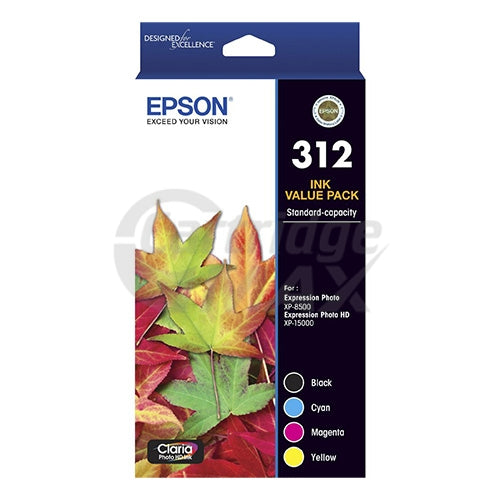 Epson 312 (C13T182992) Original Inkjet Cartridge CMYK Value Pack [1BK,1C,1M,1Y]