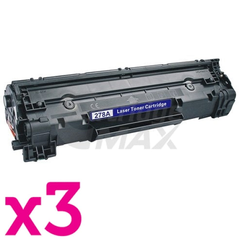 3 x HP 78A CE278A Generic Black Toner Cartridge - 2,100 Pages