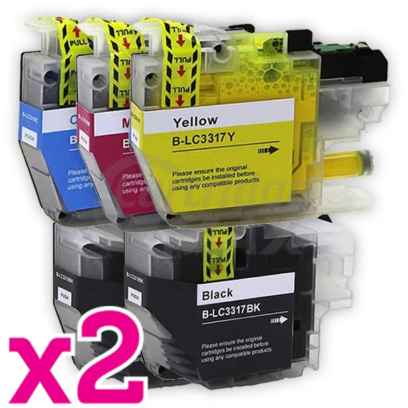 10 Pack Brother LC-3317 Generic Ink Cartridges Combo [4BK, 2C, 2M, 2Y]