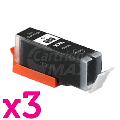 3 x Canon PGI-680XXLBK Extra High Yield Generic Black Inkjet Cartridge