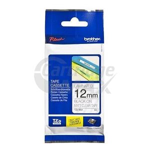 Brother TZe-M31 Original 12mm Black Text on Matt Clear Laminated Tape - 8 metres