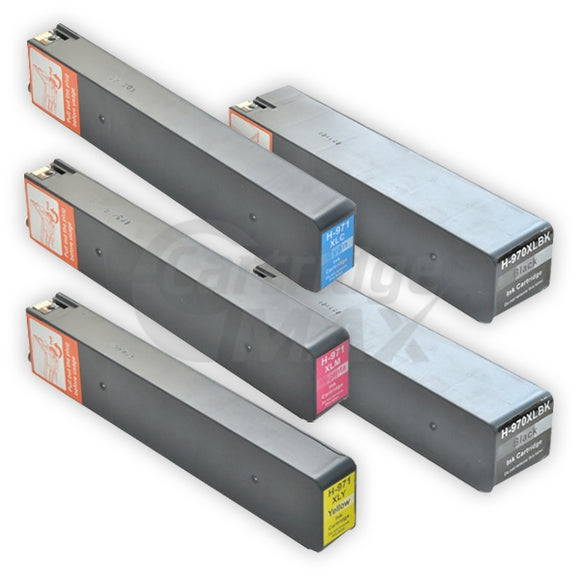 5 Pack HP 970XL + 971XL Generic High Yield Inkjet Cartridges CN625AA-CN628AA [2BK,1C,1M,1Y]