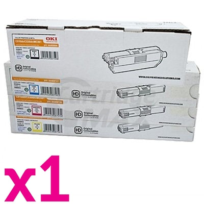 4 Pack Original OKI MC562,C511,C531 Toner Cartridges (44973552, 44469725-727)