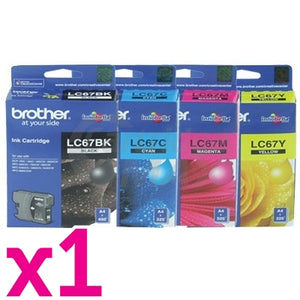 4 Pack Original Brother LC-67 Ink Combo [BK+C+M+Y]