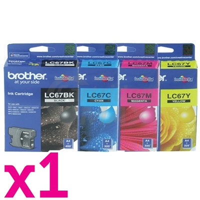 4 Pack Original Brother LC-67 Ink Combo [BK+C+M+Y]