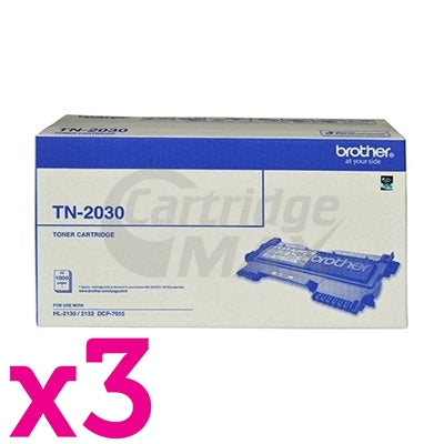 3 x Brother TN-2030 Original Toner Cartridge