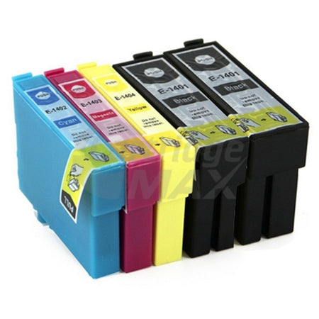 5 Pack Epson 140 (T1401-T1404) Generic High Yield Inkjet Cartridges [2BK,1C,1M,1Y]