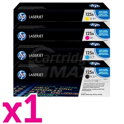 4 Pack HP CB540A-CB543A (125A) Original Toner Cartridges [1BK,1C,1M,1Y]