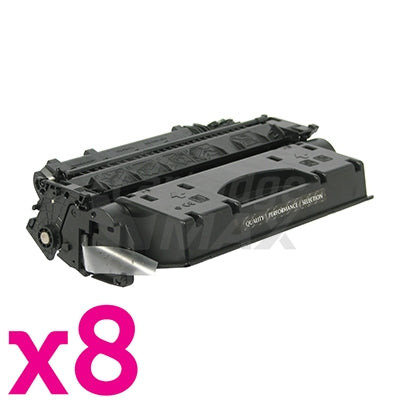 8 x HP CE505X (05X) Generic Black High Yield Toner Cartridge - 6,500 Pages