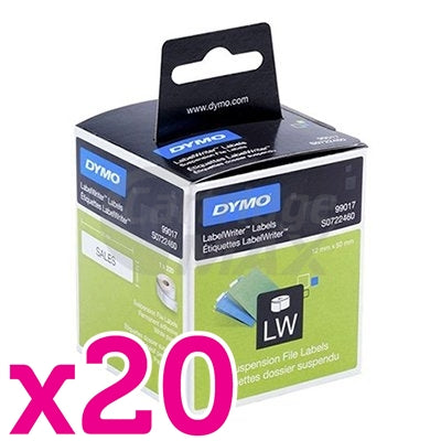 20 x Dymo SD99017 / S0722460 Original White Label Roll 12mm x 50mm - 220 labels per roll