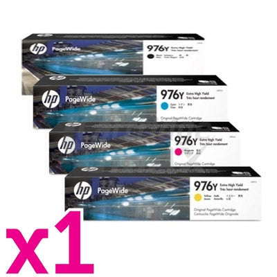4 Pack HP 976Y Original Inkjet Cartridge Combo L0R05A - L0R08A [1BK,1C,1M,1Y]