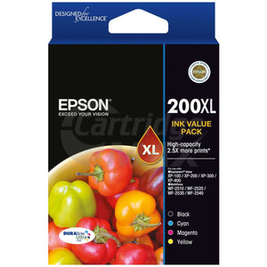 Epson 200XL (C13T201692) Original High Yield Inkjet Value Pack [1BK,1C,1M,1Y]