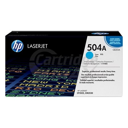 HP CE251A (504A) Original Cyan Toner Cartridge - 7,000 Pages