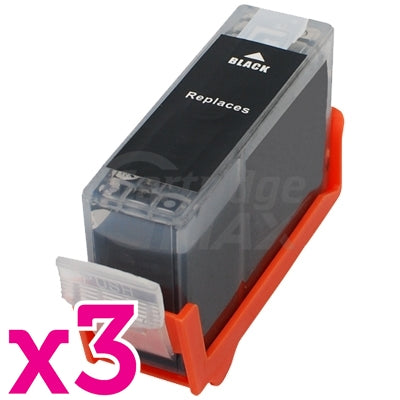 3 x Generic Canon BCI-3eBK Black Ink Cartridge
