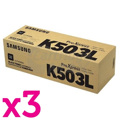 3 x Original Samsung SLC3010ND SLC3060FR Black Toner Cartridge SU149A - 8,000 pages [CLT-K503L K503]