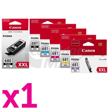 6 Pack Canon PGI-680XXL CLI-681XXL Extra High Yield Original Inkjet Cartridges Combo [1BK,1PBK,1C,1M,1Y,1PB]