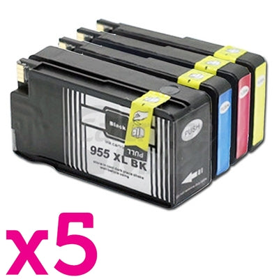 5 sets of 4 Pack HP 955XL Generic High Yield Inkjet Combo L0S63AA - L0S72AA [5BK,5C,5M,5Y]