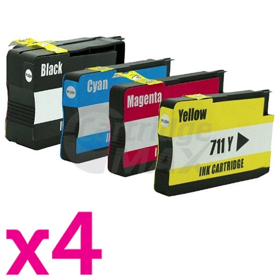 15 Pack HP 711 Generic Inkjet Cartridges [6BK,3C,3M,3Y]