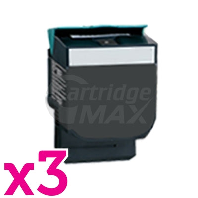 3 x Lexmark (80C8SK0) Generic CX310 / CX410 / CX510 Black Standard Toner Cartridge