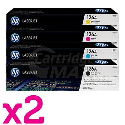 2 sets of 4 Pack HP CE310A-CE313A (126A) Original Toner Cartridges [2BK,2C,2M,2Y]