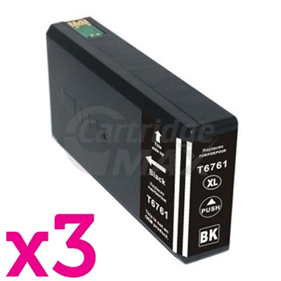 3 x Epson 676XL Generic Black Ink Cartridge - 2,400 pages [C13T676192]