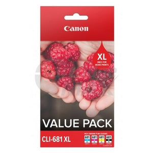 Canon CLI-681XL Value Pack High Yield Original Inkjet Cartridges CLI681XLVP [1PBK,1C,1M,1Y]
