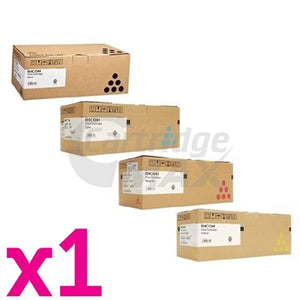 4 Pack Ricoh SPC250DN / SPC250SF (407547-407550) Original Toner Combo [BK+C+M+Y]
